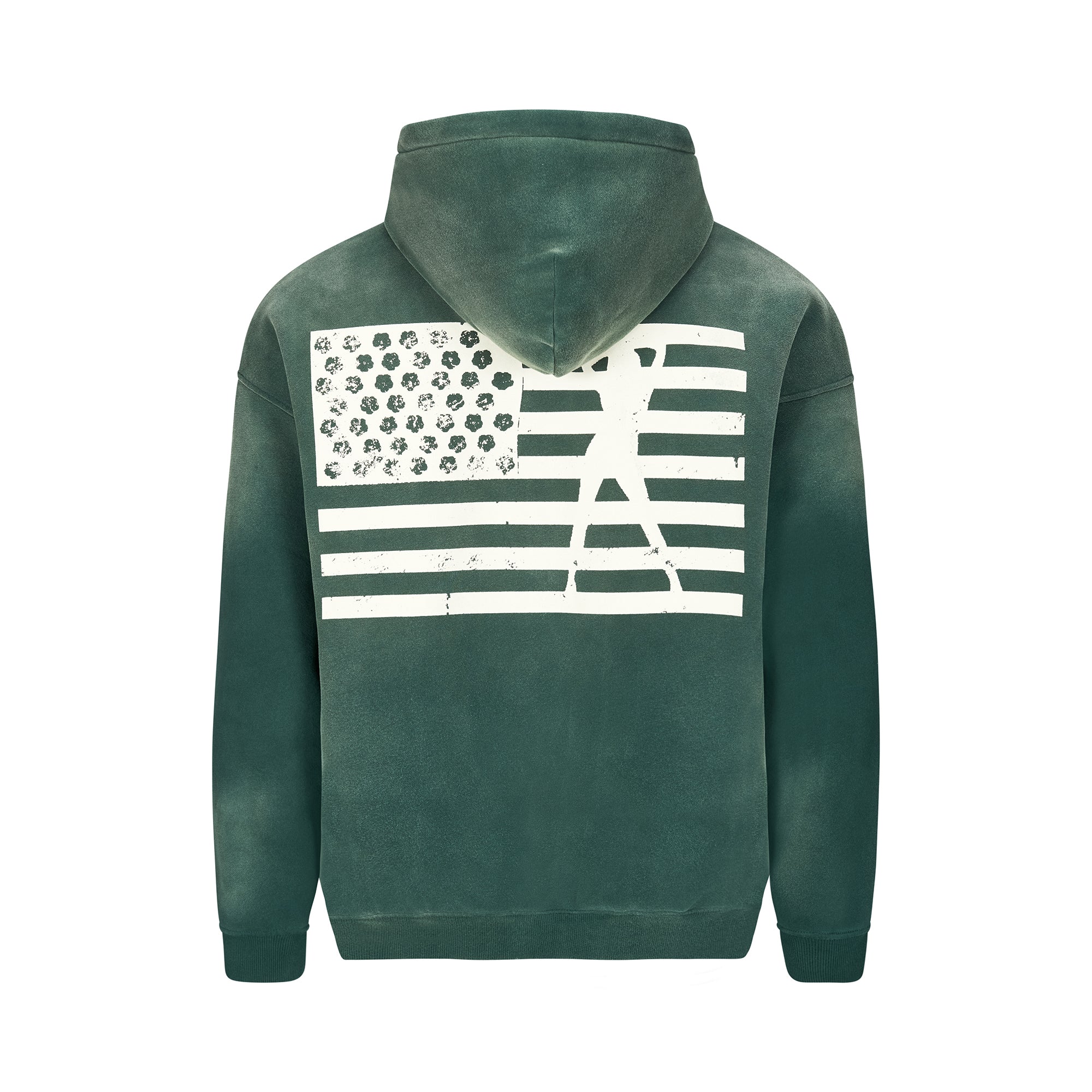 VINTAGE STRIP ZIP HOODIE GREEN